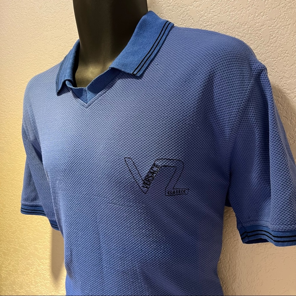 AUTHENTIC VERSACE by GIANNI VERSACE ITALIAN SIGNATURE POLO SHIRT TOP, M-L